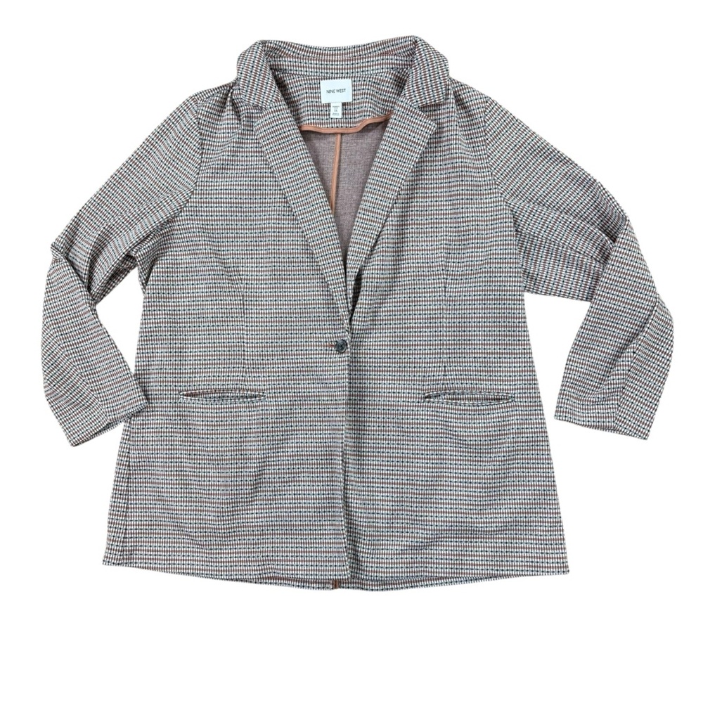 Womans Nine West plaid blazer jacket size 1X